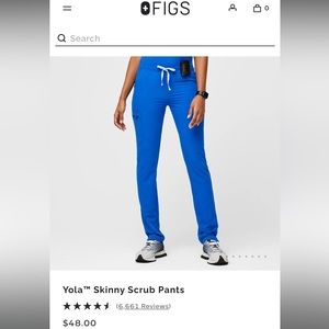 Figs Yola royal blue scrub pants size XXS